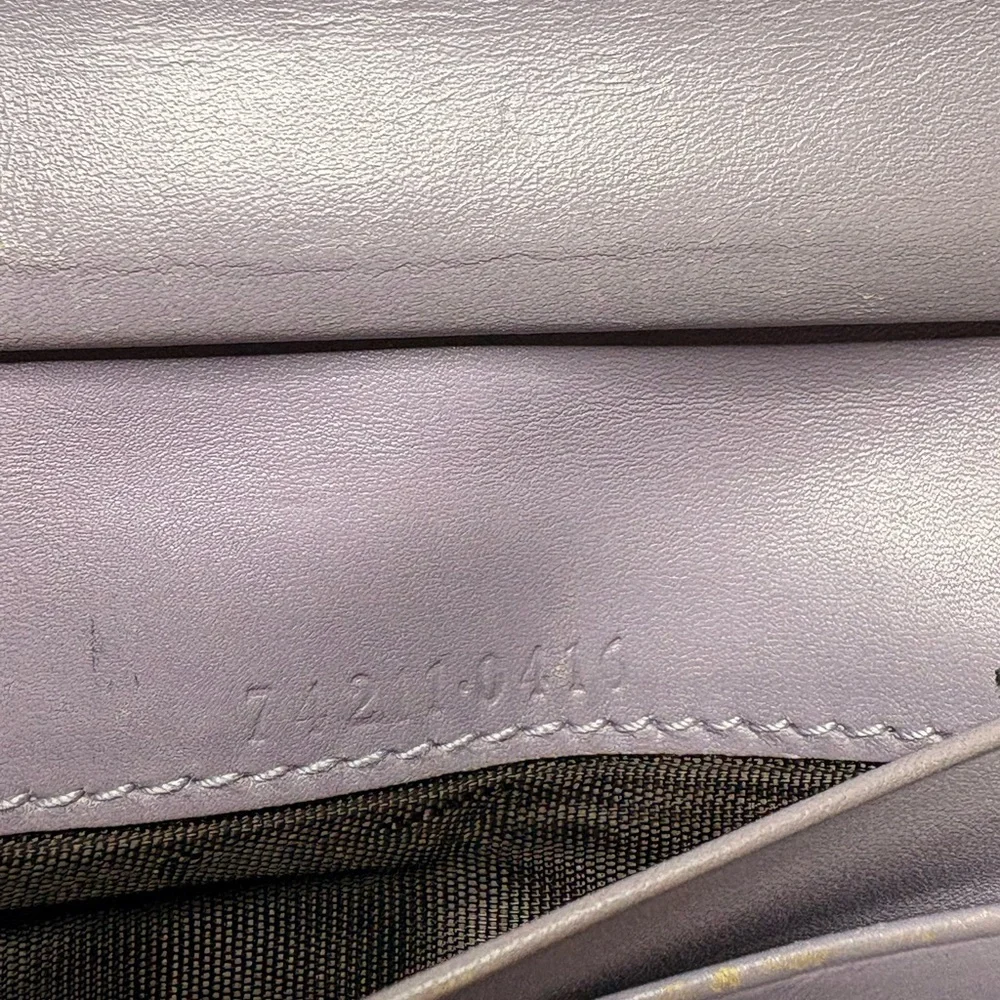 Gucci Lavender Cream GG Canvas Compact Wallet w/ Box Authentic PROJECT